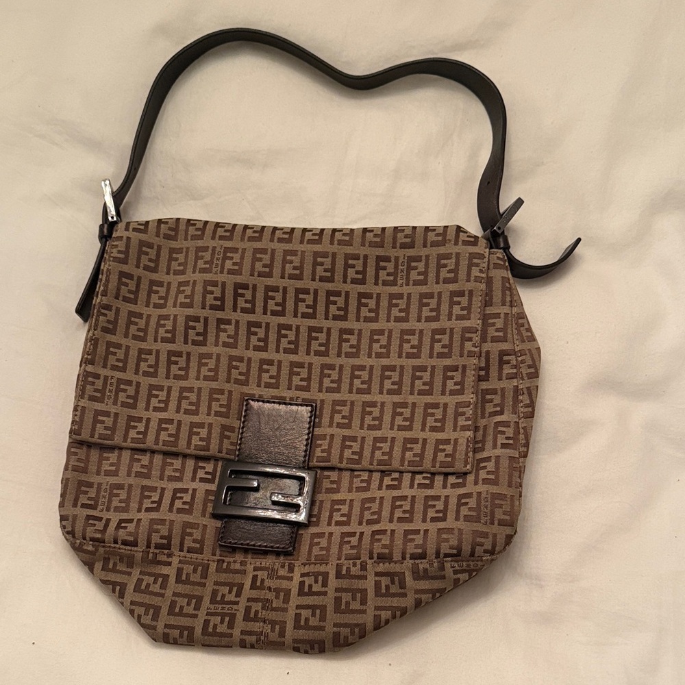 Fendi Brown and Black Monogram Crossbody Bag